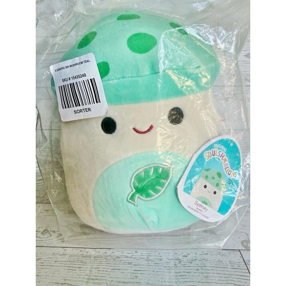 Squishmallows Sydney Teal Mushroom 8" Plush Hot Topic Exclusive Collectible NWT